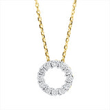 Collier 18 kt GG, mit ZÖ 42 cm, 12 Brill. 0,04 ct, TW-si