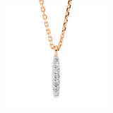 Collier 18 kt RG, mit ZÖ 42 cm, 7 Brill. 0,03 ct, TW-si