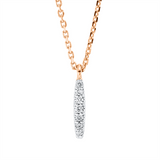 Collier 18 kt RG, mit ZÖ 42 cm, 7 Brill. 0,03 ct, TW-si