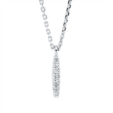 Collier 18 kt WG, mit ZÖ 42 cm, 7 Brill. 0,03 ct, TW-si