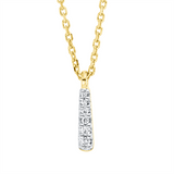 Collier 18 kt GG, mit ZÖ 42 cm, 6 Brill. 0,02 ct, TW-si