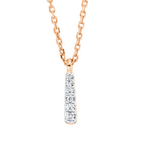 Collier 18 kt RG, mit ZÖ 42 cm, 6 Brill. 0,02 ct, TW-si