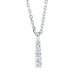 Collier 18 kt WG, mit ZÖ 42 cm, 6 Brill. 0,02 ct, TW-si