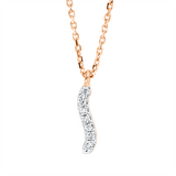 Collier 18 kt RG, mit ZÖ 42 cm, 7 Brill. 0,04 ct, TW-si