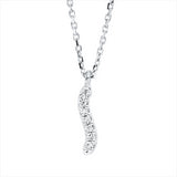 Collier 18 kt WG, mit ZÖ 42 cm, 7 Brill. 0,03 ct, TW-si