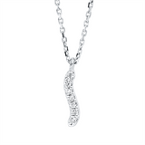Collier 18 kt WG, mit ZÖ 42 cm, 7 Brill. 0,03 ct, TW-si