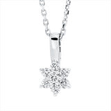 Collier 18 kt WG, mit ZÖ 42 cm, 7 Brill. 0,09 ct, TW-si
