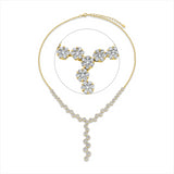 Collier 18 kt GG, mit ZÖ 40 cm, 22 Brill. 1,00 ct, TW-si, 4 Brill. 0,30 ct, TW-si, 226 Brill. 4,10 ct, TW-si