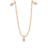 Collier 18 kt RG, 3 Brill. 0,09 ct, TLB-si