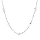 Collier 18 kt WG, mit ZÖ 40,6 cm + 41,9cm, 5 Brill. 0,49 ct, TW-si