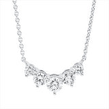 Collier 18 kt WG, 3 Brill. 0,44 ct, TW-si, 2 Brill. 0,12 ct, TW-si