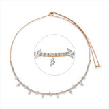 Collier 18 kt RG, 13 Nav. 2,65 ct, TW-vsi, 66 Brill. 1,64 ct, TW-si