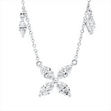 Collier 18 kt WG, 8 Nav. 1,39 ct, TW-vsi