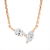 Collier 18 kt RG, 2 Nav. 0,43 ct, TW-vsi