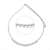 Collier 18 kt WG, 22 Nav. 3,75 ct, TW-vsi, 89 Brill. 1,96 ct, TW-si