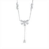 Collier 18 kt WG, 6 Tropfen 0,95 ct, TW-vsi, 4 Nav. 0,79 ct, TW-vsi, 1 Brill. 0,07 ct, TW-si