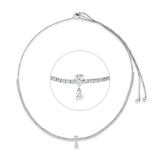 Collier 18 kt WG, 2 Tropfen 0,55 ct, TW-vsi, 86 Brill. 1,87 ct, TW-si