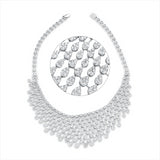 Collier 18 kt WG, 952 Brill. 17,00 ct, TW-si, 327 Brill. 1,71 ct, TW-si