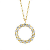 Collier 18 kt GG, mit ZÖ 40 cm + 43 cm, 28 Brill. 0,53 ct, F-vsi/si