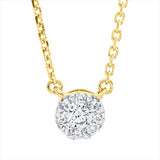 Collier 18 kt GG, Fassung rhodiniert, mit ZÖ 42, 1 Brill. 0,05 ct, TW-si, 8 Brill. 0,05 ct, TW-si