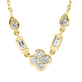 Collier 18 kt GG, mit ZÖ 40 & 43 cm, 9 Brill. 0,25 ct, TW-si, 2 Bag. 0,08 ct, F-vsi/si
