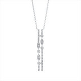 Collier 18 kt WG, mit ZÖ 40 & 43 cm, 7 Brill. 0,12 ct, TW-si, 35 Brill. 0,21 ct, TW-si