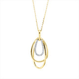 Collier 14 kt GG, Fassung rhodiniert, 25 Brill. 0,09 ct, TW-si