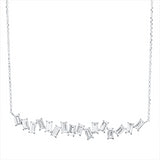 Collier 18 kt WG, mit ZÖ 38cM, 40.5 cm, 16 Bag. 1,58 ct, TW-si