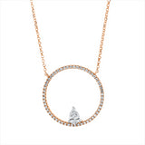 Collier 18 kt RG+WG, mit ZÖ 38 cm , 40.5 cm, 1 Tropfen 0,20 ct, TW-si, 56 Brill. 0,20 ct, TW-si