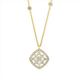 Collier 18 kt GG, mit ZÖ 40 & 43 cm, 4 Princ. 0,17 ct, F-vsi, 40 Brill. 0,47 ct, TW-si