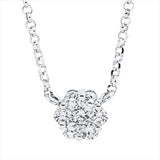 Collier 18 kt WG, mit ZÖ 38cm, 40.5 cm, 7 Brill. 0,13 ct, TW-si
