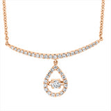 Collier 18 kt RG, mit ZÖ 40 cm + 43 cm, 41 Brill. 0,34 ct, TW-si