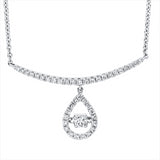 Collier 18 kt WG, 34 Brill. 0,21 ct, TW-si, 1 Brill. 0,08 ct, TW-si, 6 Brill. 0,05 ct, TW-si