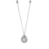 Collier 18 kt WG, mit ZÖ 38 cm ,40.5cm, 1 Princ. 0,15 ct, TW-si, 45 Brill. 0,21 ct, TW-si