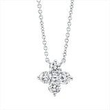 Collier 18 kt WG, mit ZÖ 40 & 43 cm, 4 Brill. 0,41 ct, F-vsi/si