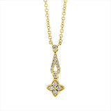 Collier 14 kt GG, mit ZÖ 40 cm + 43 cm, 16 Brill. 0,14 ct, TW-si