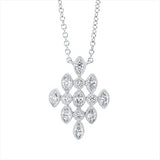 Collier 14 kt WG, mit ZÖ 41 cm + 43 cm, 9 Nav. 0,32 ct, TW-si, 4 Brill. 0,04 ct, TW-si