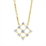 Collier 14 kt GG, mit ZÖ 40 cm + 43 cm, 9 Brill. 0,19 ct, TW-si