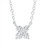 Collier 18 kt WG, mit ZÖ 40 cm + 43 cm, 4 Brill. 0,19 ct, W-si