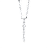 Collier 18 kt WG, 1 Brill. 0,10 ct, I-pi, 2 Brill. 0,07 ct, I-pi, 1 Nav. 0,06 ct, W-si, 2 Brill. 0,05 ct, I-pi