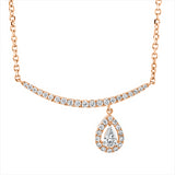 Collier 18 kt RG, Fassung rhodiniert, 17 Brill. 0,20 ct, TW-si, 1 Brill. 0,08 ct, TW-si, 31 Brill. 0,20 ct, TW-si