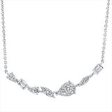 Collier 18 kt WG, mit ZÖ 40 & 43 cm, 4 Bag. 0,13 ct, F-vsi, 20 Brill. 0,48 ct, TW-si