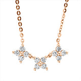 Collier 18 kt RG, mit ZÖ 40 cm + 43 cm, 12 Brill. 0,46 ct, I-si