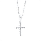 Collier 18 kt WG, mit ZÖ 40 cm + 43 cm, 11 Brill. 0,04 ct, I-pi