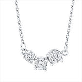 Collier 14 kt WG, mit ZÖ 40 cm + 43 cm, 3 Brill. 0,15 ct, I-si