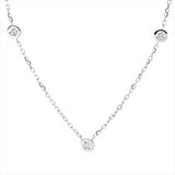 Collier 18 kt WG, mit ZÖ 40 cm + 43 cm, 5 Brill. 0,30 ct, TW-si