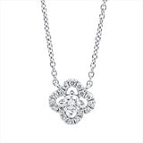 Collier 18 kt WG, mit ZÖ 40 cm, 1 Brill. 0,11 ct, TW-si, 16 Brill. 0,08 ct, TW-si