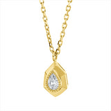 Collier 18 kt GG, mit ZÖ 40 cm + 43 cm, 1 Tropfen 0,14 ct, F-vsi/si