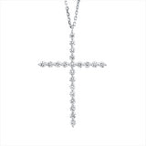 Collier 18 kt WG, mit ZÖ 40 cm + 43 cm, 21 Brill. 0,83 ct, TW-si