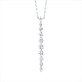 Collier 18 kt WG, mit ZÖ 40 cm + 43 cm, 2 Brill. 0,06 ct, TW-si, 3 Brill. 0,13 ct, TW-si, 4 Brill. 0,07 ct, TW-si